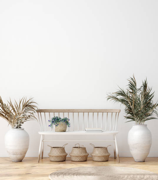 istock Mock up poster frame in modern living room interior. Interior Scandinavian style 1181386121