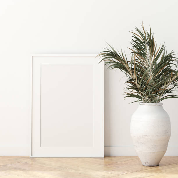 istock Mock up poster frame in modern living room interior. Interior Scandinavian style 1181386122