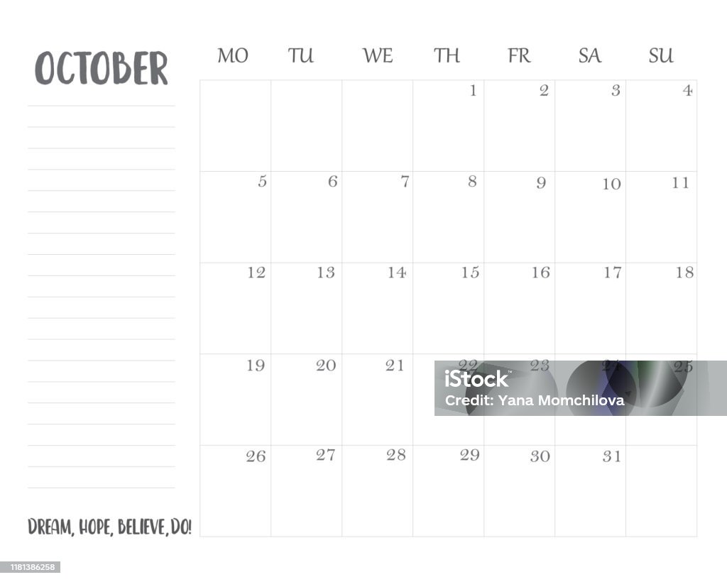 Editable October Timetable Monthly Printable Planner Organizer And Schedule Template For October ...