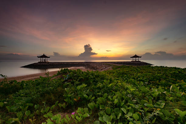 sanur morning color - sanur imagens e fotografias de stock