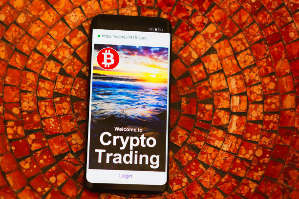 Crypto Trading site's login page of smart phone screen