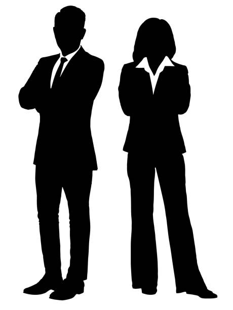 przedsiębiorcy i kobiety odizolowane na białym tle - business man stock illustrations