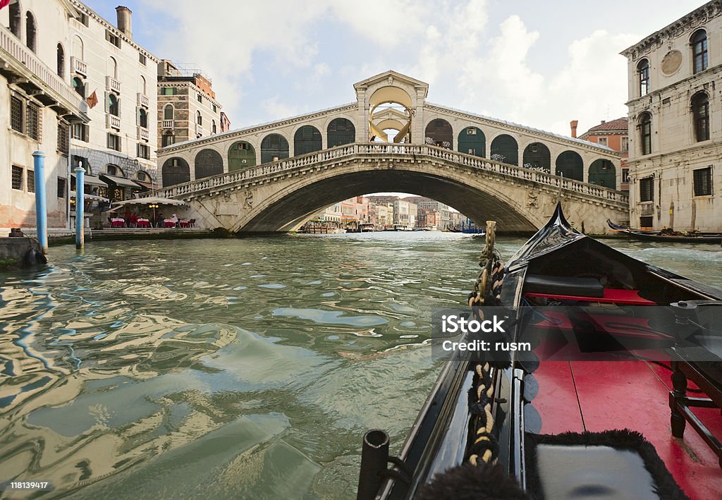 Gondel nahe der Rialtobrücke, Venedig - Lizenzfrei Architektur Stock-Foto