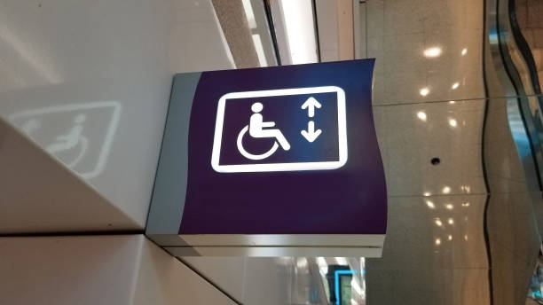 wheelchair elevator lift access sign wheelchair elevator lift access sign wheelchair lift stock pictures, royalty-free photos & images