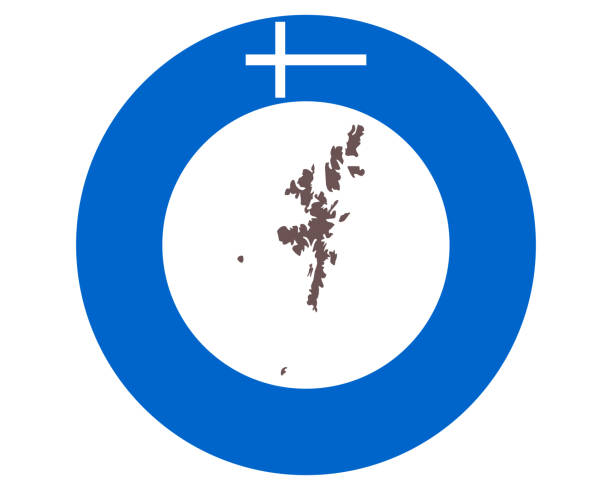 mapa wysp szetlandzkich na tle z flagą - shetland islands stock illustrations