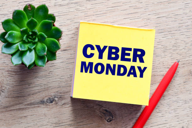 istock Cyber monday business text concept 1181397036