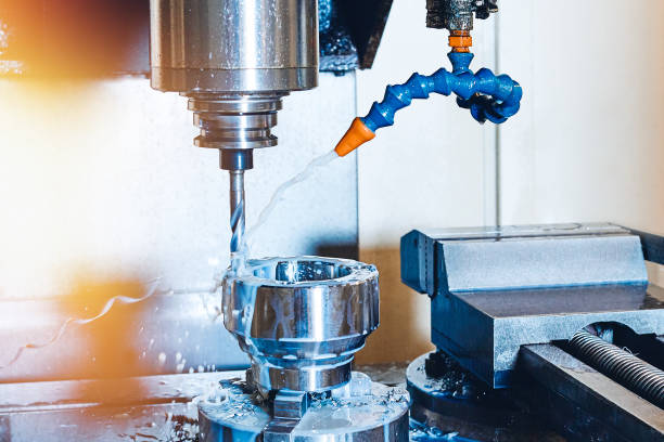 istock A closeup of an automated modern CNC machine. 1181398467