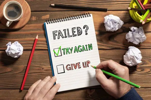 Photo of Concept For Try Again or Give Up Option After Failure