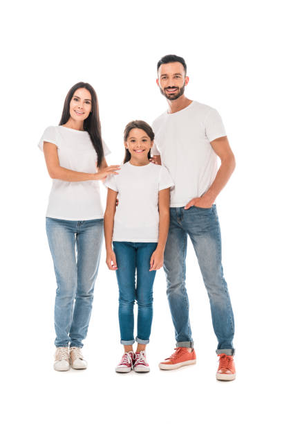istock happy family standing together isolated on white 1181403804
