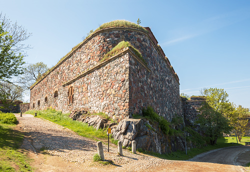 Helsinki, Finland - May 23, 2019: Bastion Hyve, Suomenlinna Fortress (or Sveaborg)