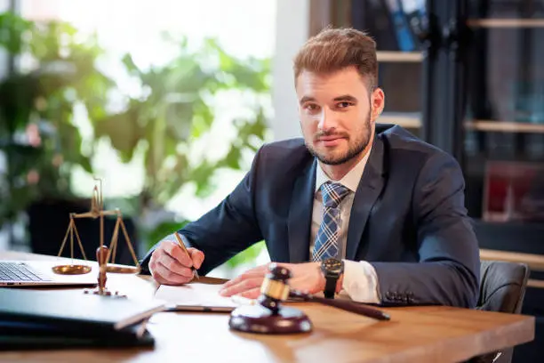 Photo of Lawyer or attorney working in the office