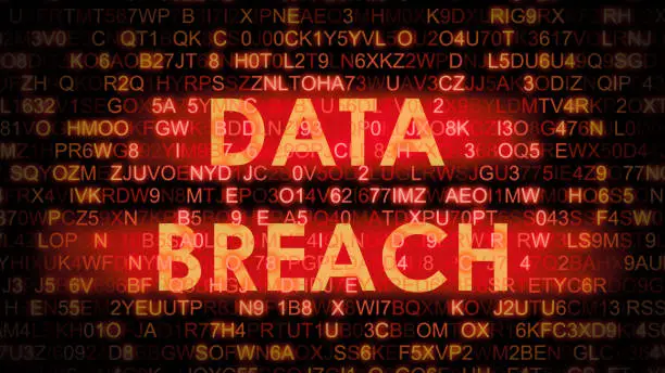 Photo of Data breach. Digital screen with hack data background. Safe your data. Cyber internet security and protection your data concept. System safety compromised. 3d illustration.