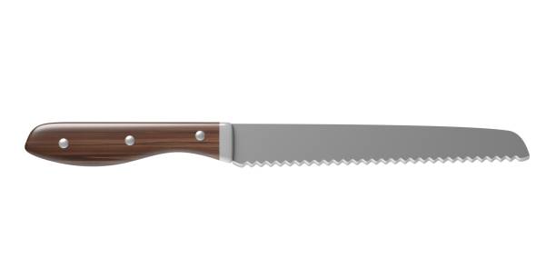 istock Bread knife isolated against white background. 3d illustration 1181411215