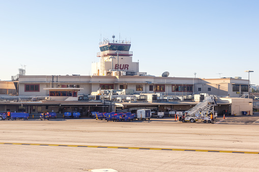 Burbank, California – April 10, 2019: Terminal of Burbank Bob Hope airport (BUR) in California.