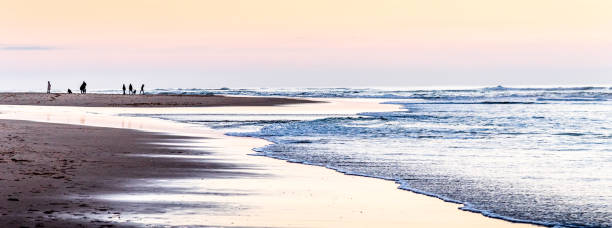 istock Silhouettes in sunset or sunrise at the beach 1181412920