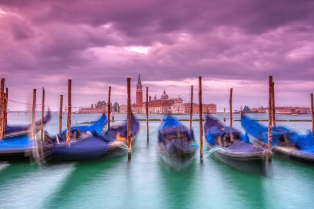 istock Gondolas moored by Saint Mark square, Venice. 1181414140