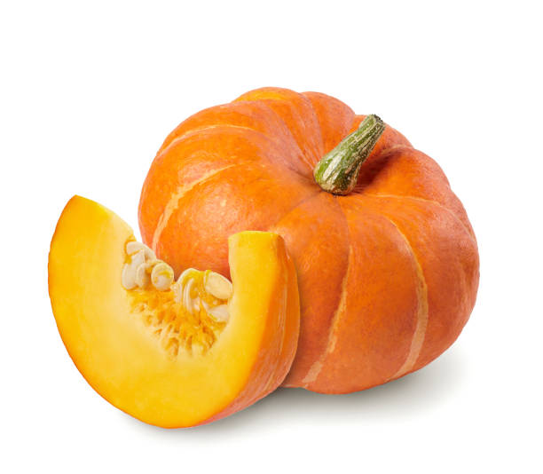 Pumpkin. Whole pumpkin and slice cut out. pumpkin photos stock pictures, royalty-free photos & images