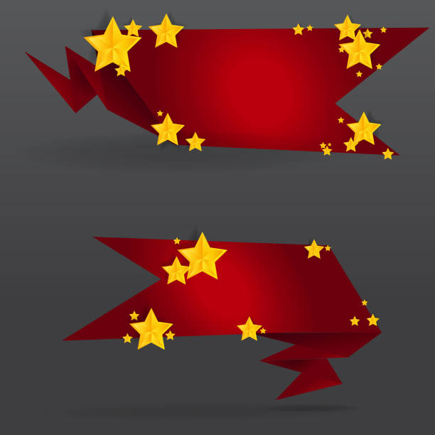 istock Abstract sale banner, creative flyer design, yellow and red with stars discount 1181415185