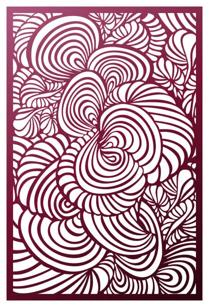Vector illustration of Vector Laser cut panel. Abstract fantastic hypnotic pattern template for decorative panel. Template for interior design, layouts wedding invitations, gritting cards, envelopes, decorative art objects etc. Image suitable for engraving, printing, plotter cu