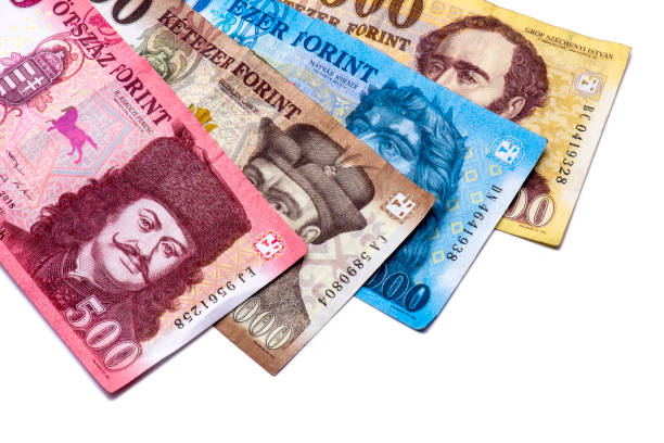istock Hungary Forint banknotes on white background 1181419004