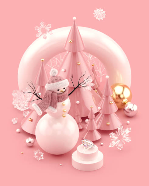 istock Christmas illustration with cute snowman 1181420374