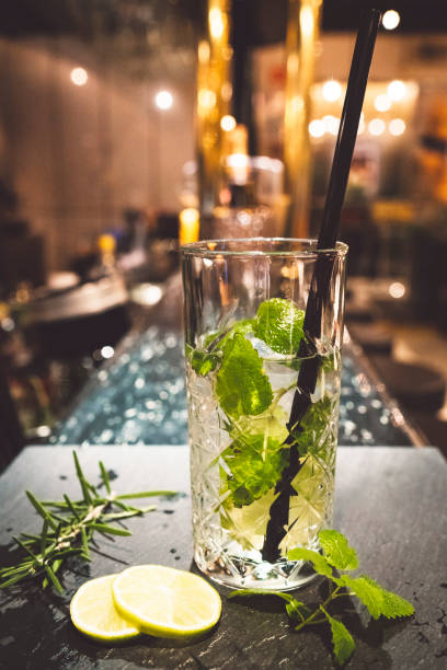 istock Vertical photo of mint lime gin tonic coctail 1181424540