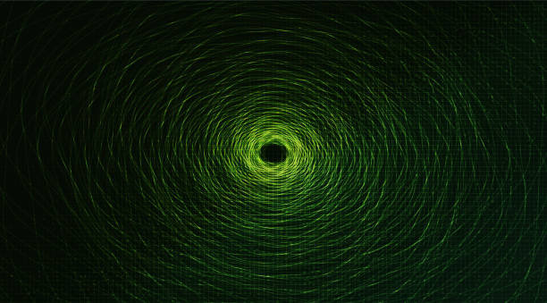 istock Teleport Warp Spiral Technology on Green Background,Network Concept design,Vector illustration. 1181424958