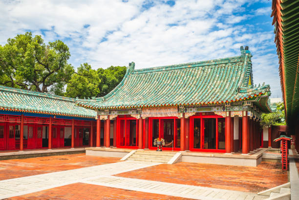 santuario koxinga a tainan - former famous place east architecture foto e immagini stock