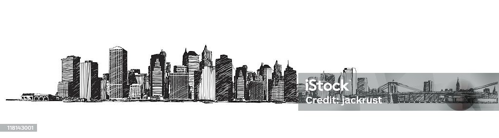 Skyline di New York (Vettore - arte vettoriale royalty-free di New York - Città