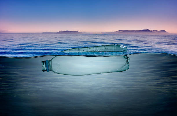 istock Plastic bottle, pollution that floats in the ocean 1181431246