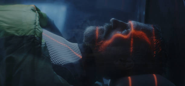istock Astronaut lying in glass pod 1181431885