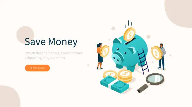 Vector illustration of save money