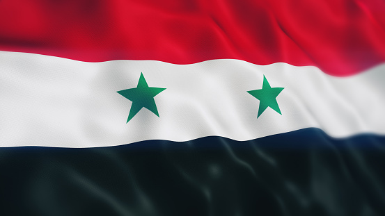 3d Render Syria Flag (Depth Of Field)