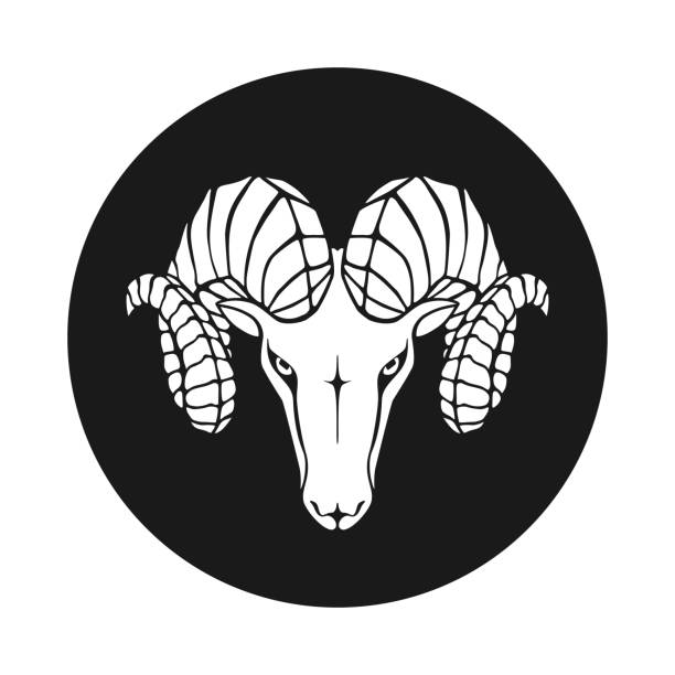 ラム記号 - ram bighorn sheep animal head animal themes点のイラスト素材／クリップアート素材／マンガ素材／アイコン素材