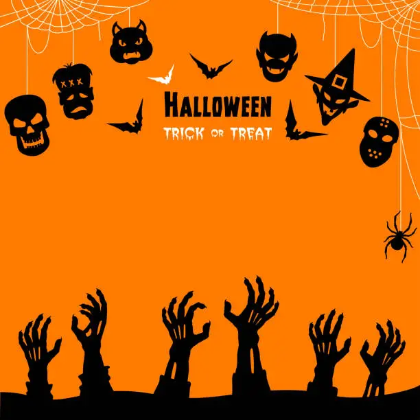 Vector illustration of Halloween Trick Or Treaters