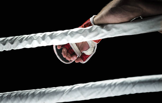 istock hand fighter in boxing glove 1181445673