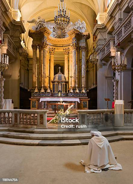 Praying Alone Stock Photo - Download Image Now - Adult, Adults Only, Altar