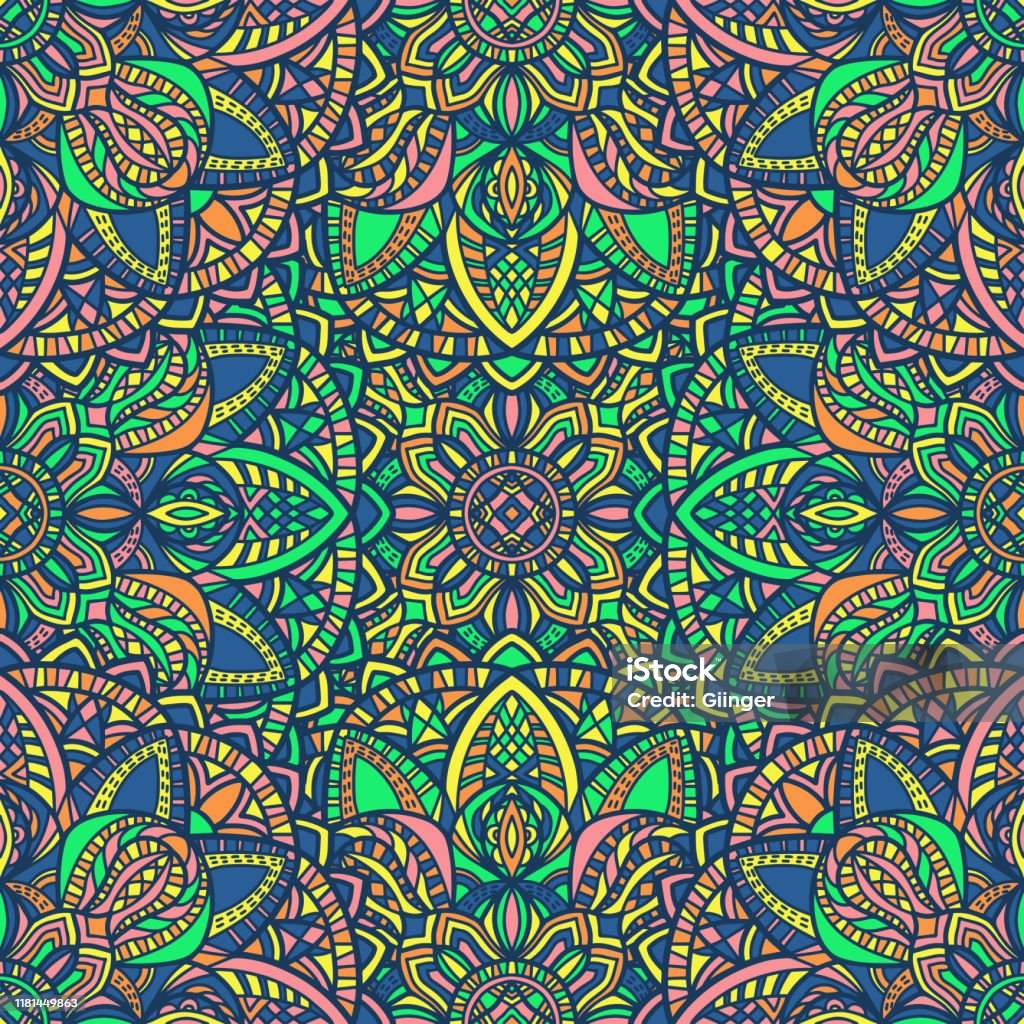Tribal Vector Mandala Pattern Stock Illustration - Download Image Now