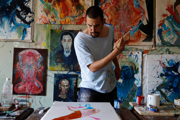 istock Artist in atelier 1181450796