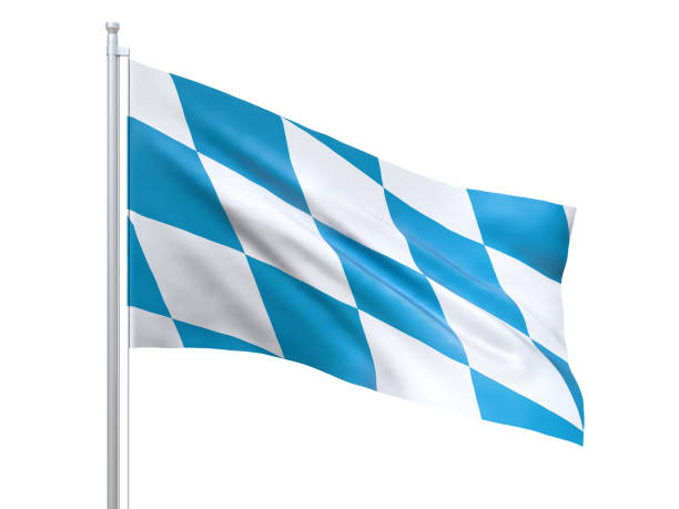 Realistic state flag (Bavaria, Germany) with high resolution fabric texture