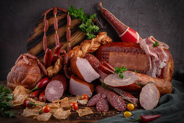 istock smoked meat and sausages in the range 1181454279