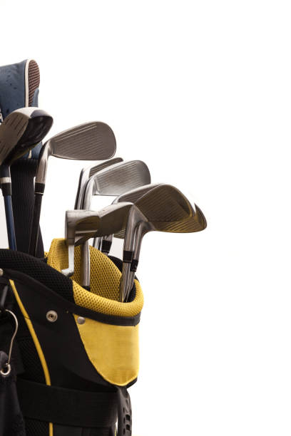 istock Set of golf clubs, isolated on white 1181455754
