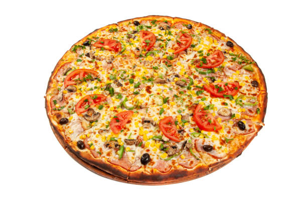 istock Delicious pizza, isolated on white background 1181455791