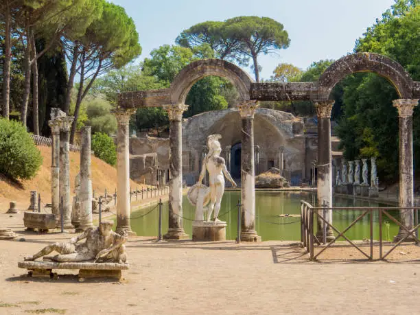 View of the "Canopus" in the Hadrian's Villa (Italian: Villa Adriana). In Tivoli, Italy