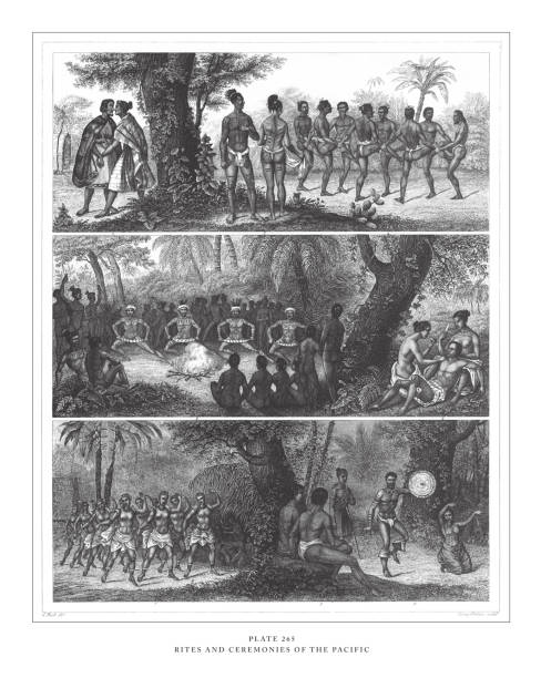 Rites and Ceremonies of the Pacific Engraving Antique Illustration, Published 1851 Rites and Ceremonies of the Pacific Engraving Antique Illustration, Published 1851. Source: Original edition from my own archives. Copyright has expired on this artwork. Digitally restored. drawing of the hawaii islands stock illustrations