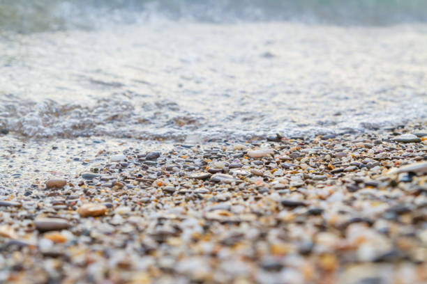 Sea stones on the seashore in the summer