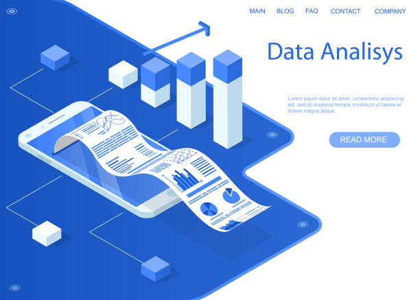 비즈니스 데이터 분석 온라인. 비즈니스 통계 - analisys stock illustrations