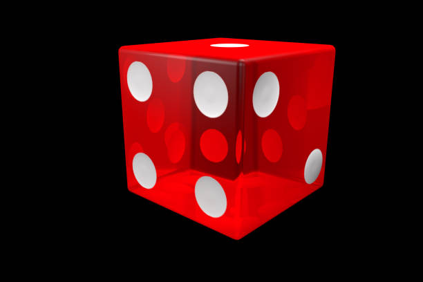 istock 3d render red Casino Dice . Poker Cubes Isolated on black Background. 1181464933