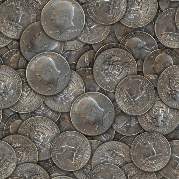 istock Background of american coins. Seamless. 1181469312