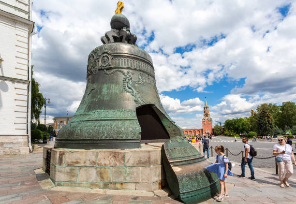 Moscow, Russia - July 9, 2019: Tsar Bell (Tsar-kolokol) in the Moscow Kremlin in summer sunny day. Cast in bronze in 1735